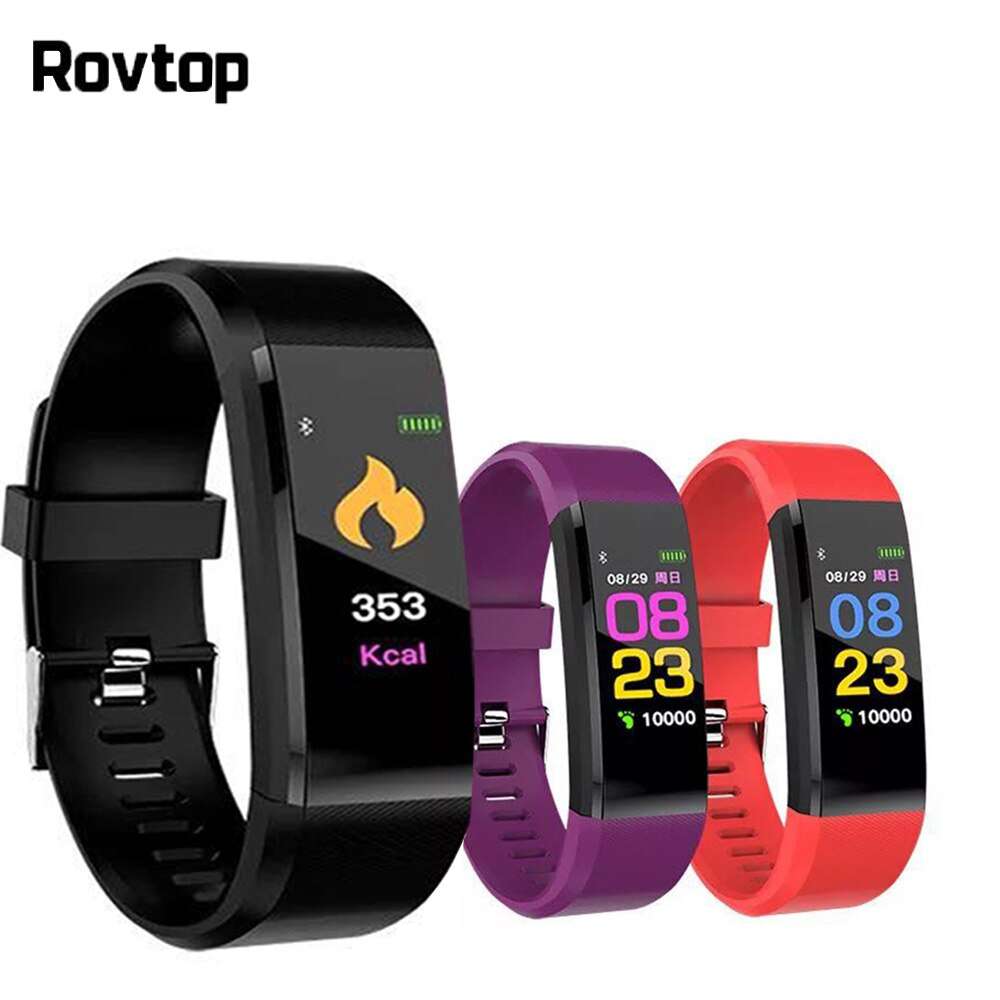 115 Plus Smart Wristband Smart Watch Fitness Tracker Heart Rate Monitor ...