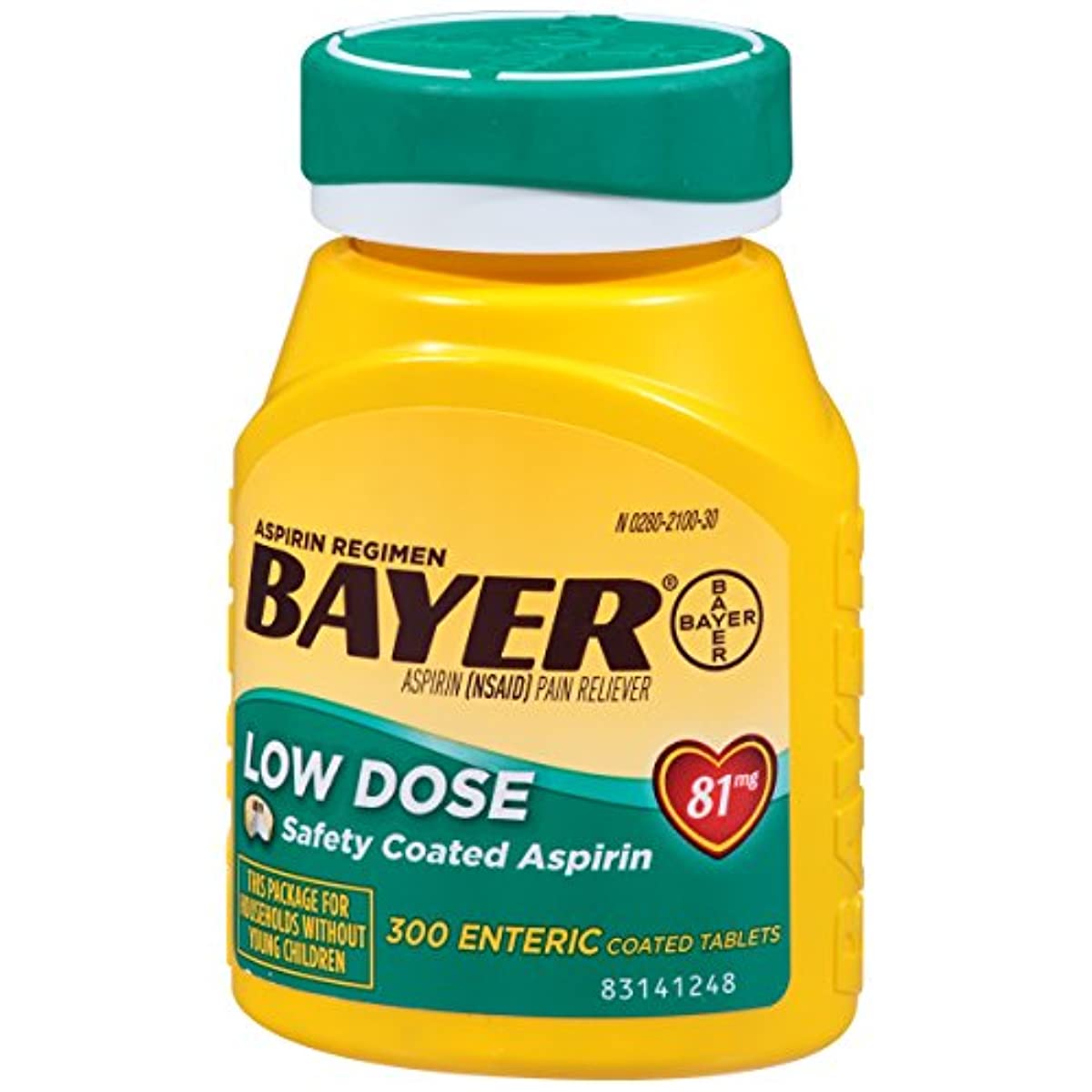Bayer Aspirin Regimen, Low Dose (81 mg), Enteric Coated, 300 Count