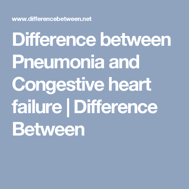 Difference between Pneumonia and Congestive heart failure