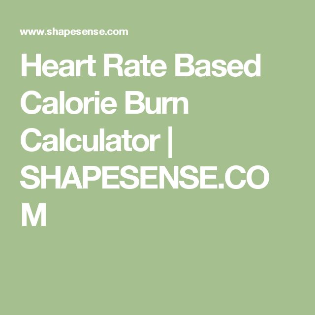 Heart Rate Based Calorie Burn Calculator