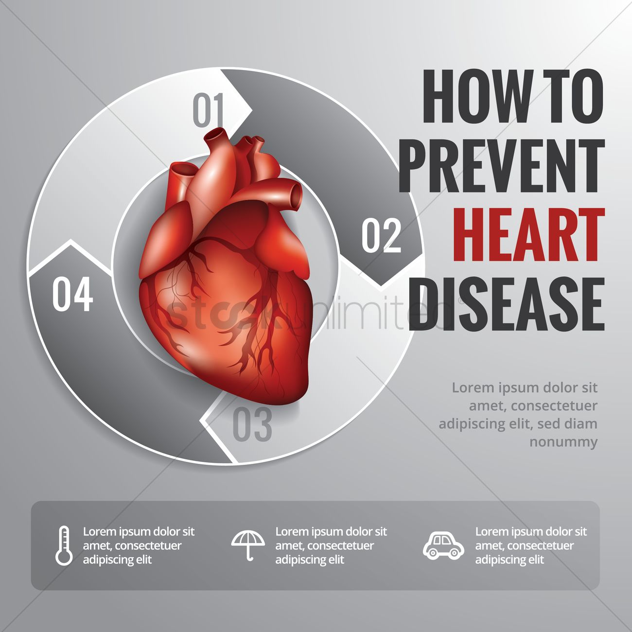 How to prevent heart disease diagram Vector Image