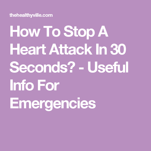 How To Stop A Heart Attack In 30 Seconds?