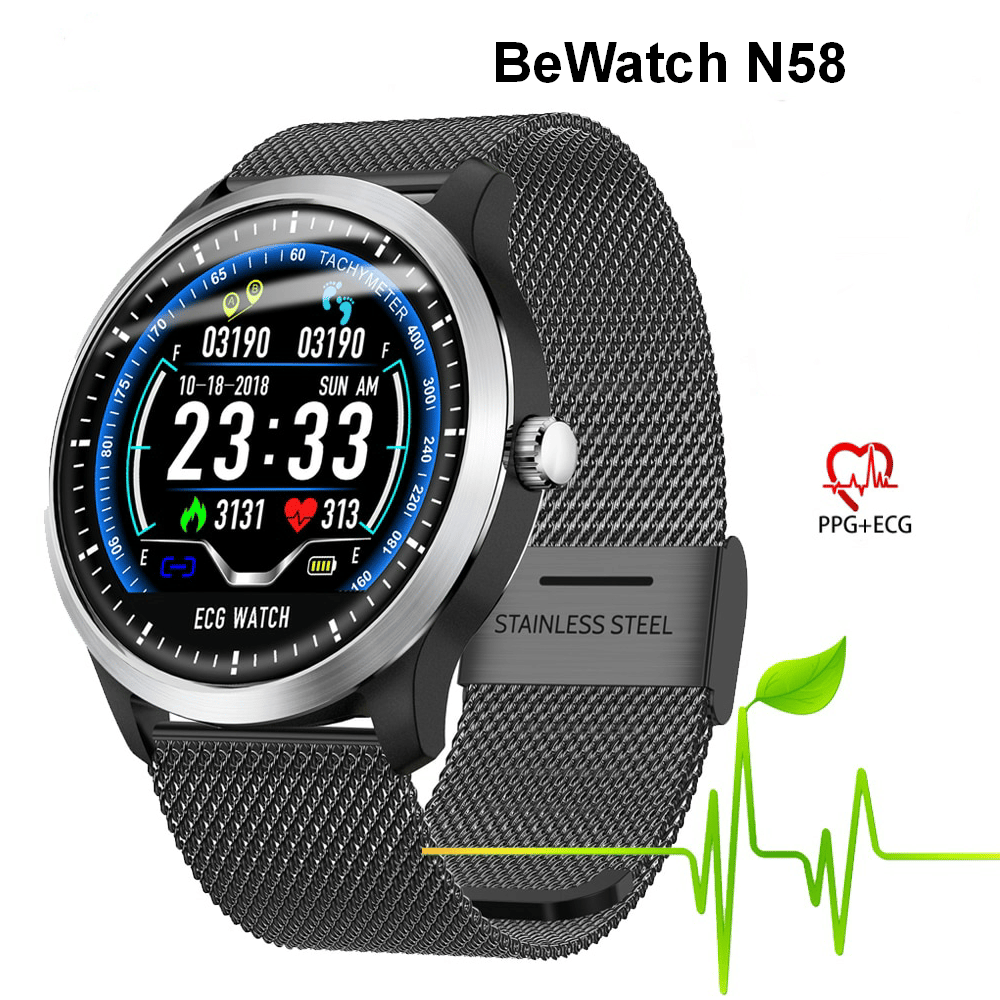 N58 ECG Blood Pressure Heart Rate Monitor IP67 Smart Watch Fitness
