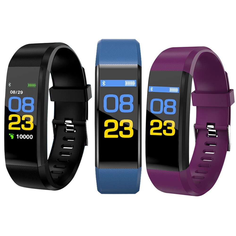 New 115 Plus Smart Wristband Fitness Tracker Heart Rate Monitor Blood ...
