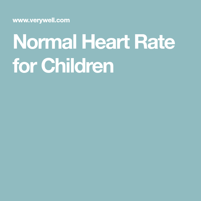 Normal Heart Rate Ranges Differ by Age for Children
