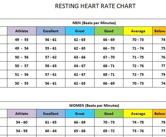 Resting Heartrate Chart » Template Haven